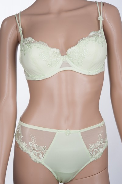 Lisca Balconette Bügel BH 80B, Slip Gr.42 hellgrün - SET